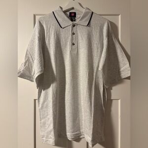 (2 for $20) White Polo Shirt with Black Trim